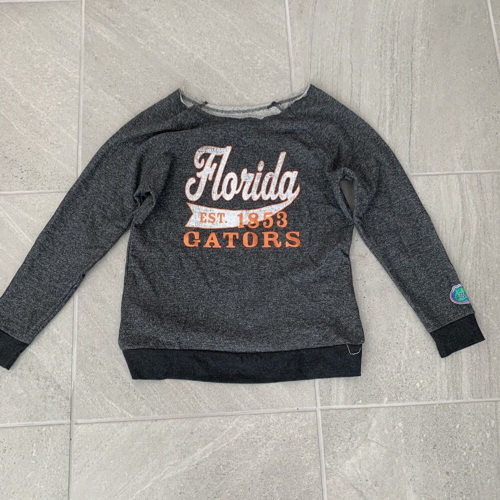 Womens Florida Gators Gray Boat neck  Sweatshirt  Size S